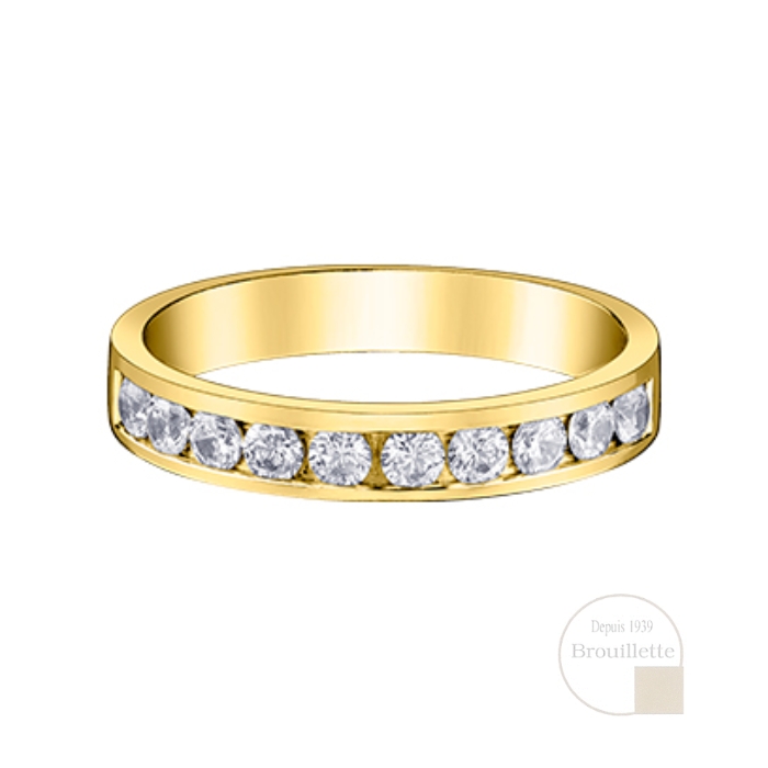 Jonc pour femme en or jaune 14K avec diamants 0.50 carat (DX552Y50)