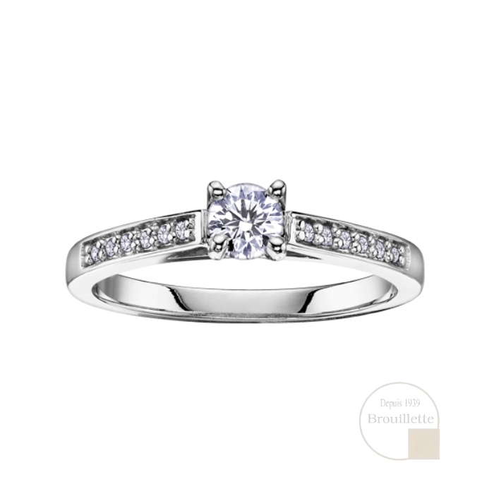 Bague de mariage pour femme en or blanc 10K avec diamants 0.25 carat (AM123W25)