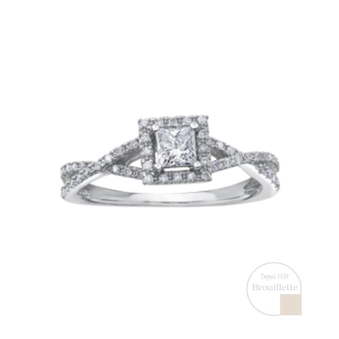 Bague de mariage pour femme en or blanc 10K avec diamants 0.40 carat (AM323W40)