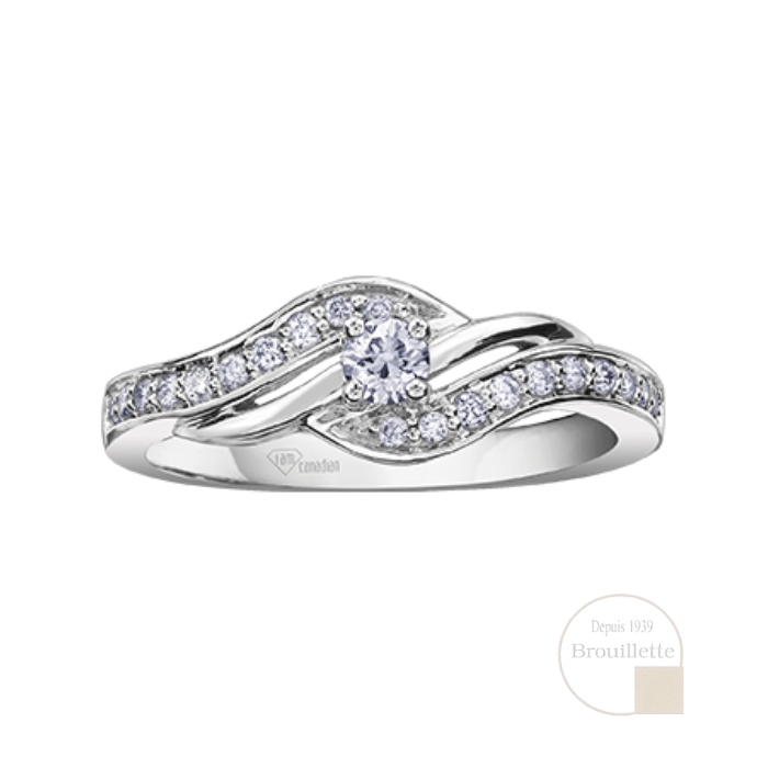 Bague de mariage pour femme en or blanc 10K avec diamants 0.25 carat (AM362W25)