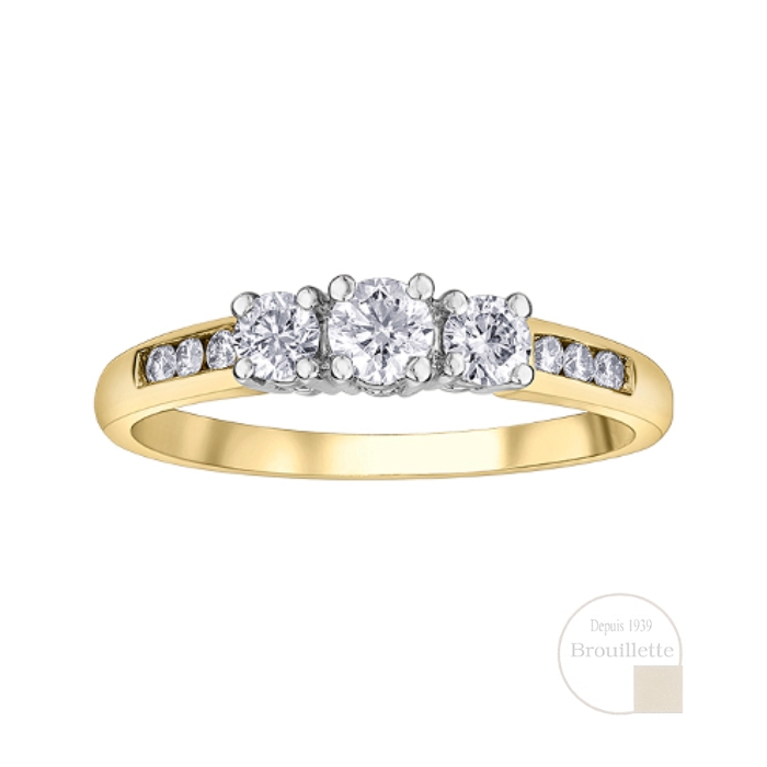 Bague de mariage en or jaune 14K avec diamants 0.75 carat (DX154/75)