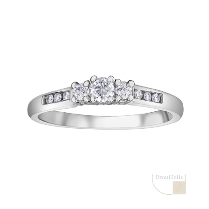 Bague de mariage pour femme en or blanc 14K avec diamants 0.10 carat (DX353W33)