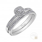 Jonc de mariage pour femme en or blanc 10K avec diamants 0.08 carat (R30400WDWG/13-10)