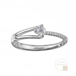 Jonc de mariage pour femme en or blanc 10K avec diamants 0.04 carat (R3837WDWG/16-10)