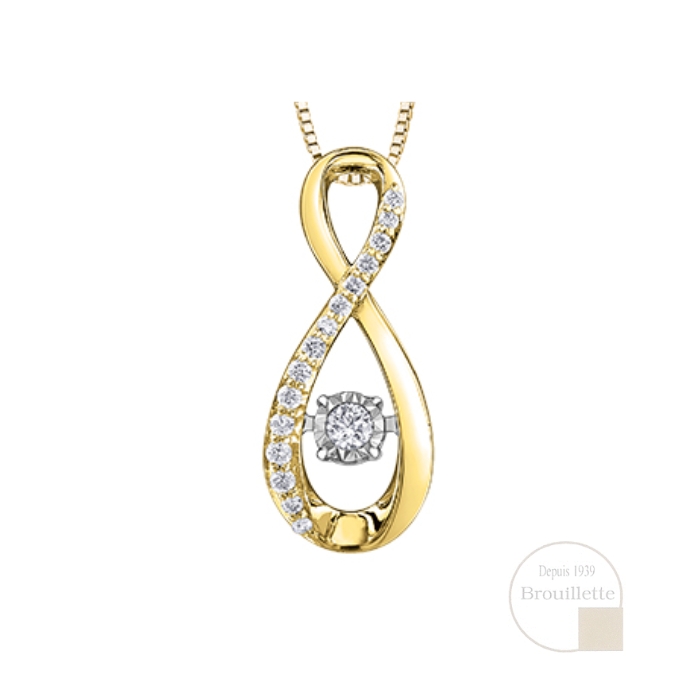 Pendentif pour femme en or jaune 10K avec diamants 0.10 carat (DD7830)