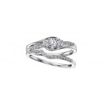 Bague de mariage pour femme en or blanc 10K avec diamants 0.32 carat (AM241W32)