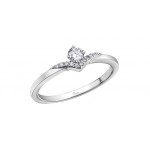Bague de mariage en or blanc 10K avec diamants 0.20 carat (AM555W20)