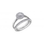 Bague de mariage pour femme en or blanc 14K avec diamants 0.58 carats (AM335W58)