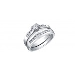 Bague de mariage pour femme en or blanc 14K avec diamants 0.40 carat (AM113W40)