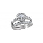 Bague de mariage en or blanc 10K avec diamants 0.35 carat (AM191W35)