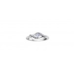 Jonc de mariage pour femme en or blanc 10K avec diamantsa 0.042 carat (R51Y42WDWG/33-10)