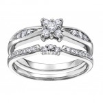 Bague de mariage en or blanc 10K avec diamants 0.21 carat (DD2609)