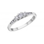 Bague de mariage pour femme en or blanc 14K avec diamants 0.10 carat (DX353W33)