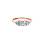 Jonc de mariage pour femme en or rose et blanc 10K avec diamants 0.03 carat (DD7541)