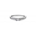 Jonc de mariage pour femme en or blanc 10K avec diamants 0.10 carat (DX534W10)