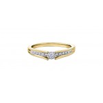 Jonc à diamants pour femme en or jaune 10K diamants 0.015 carat (DD1598)