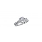 Bague de mariage pour femme en or blanc 10K avec diamants 0.40 carat (AM323W40)