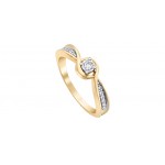 Bague de mariage en or jaune et or blanc 10K avec diamants 0.12 carat (DD7535)